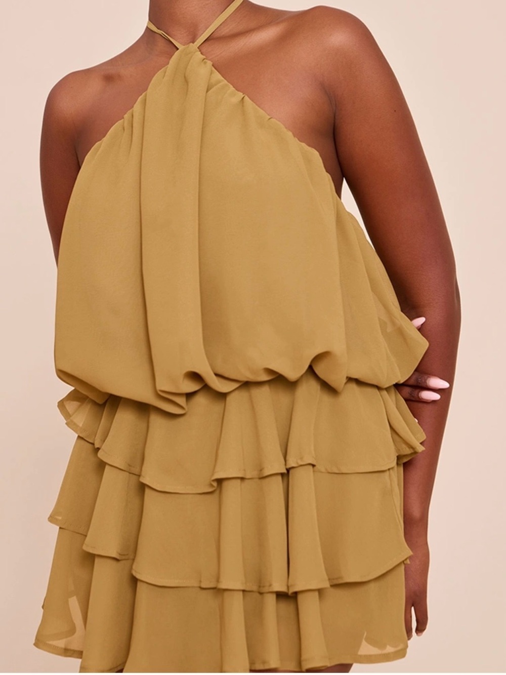 Olive Green Halter Neck Romper